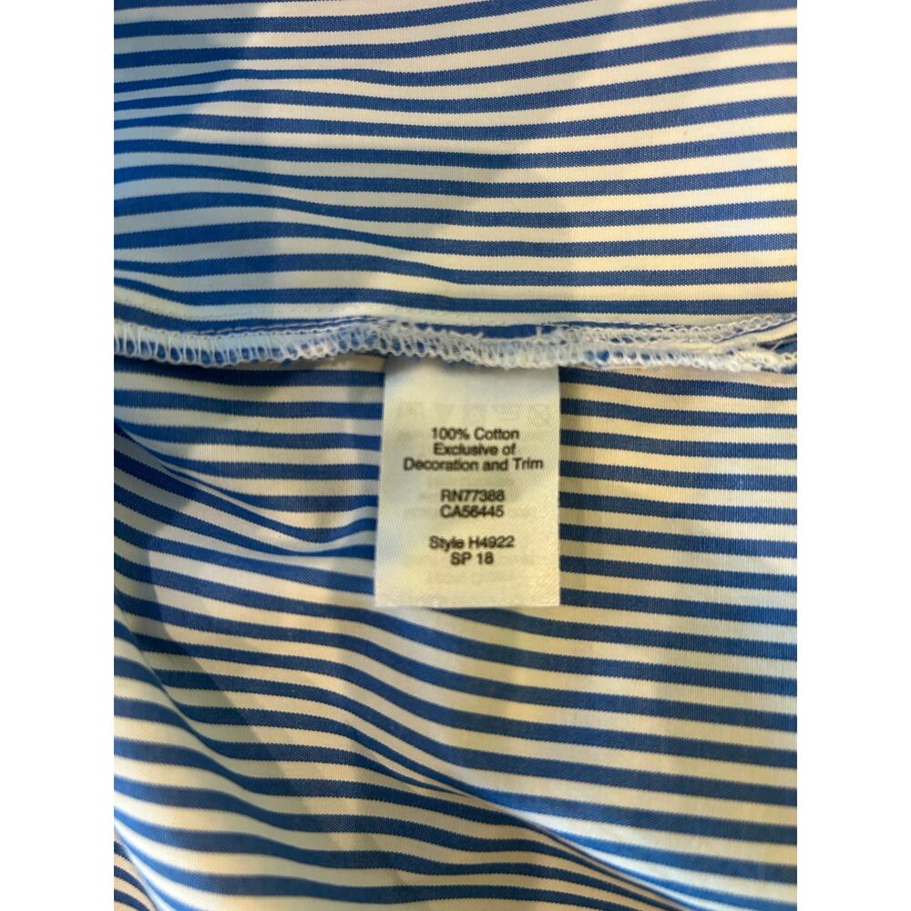 J.Crew Blue White Striped Embroidered Sleeveless Top Women’s M Boho Cotton - Picture 8 of 8